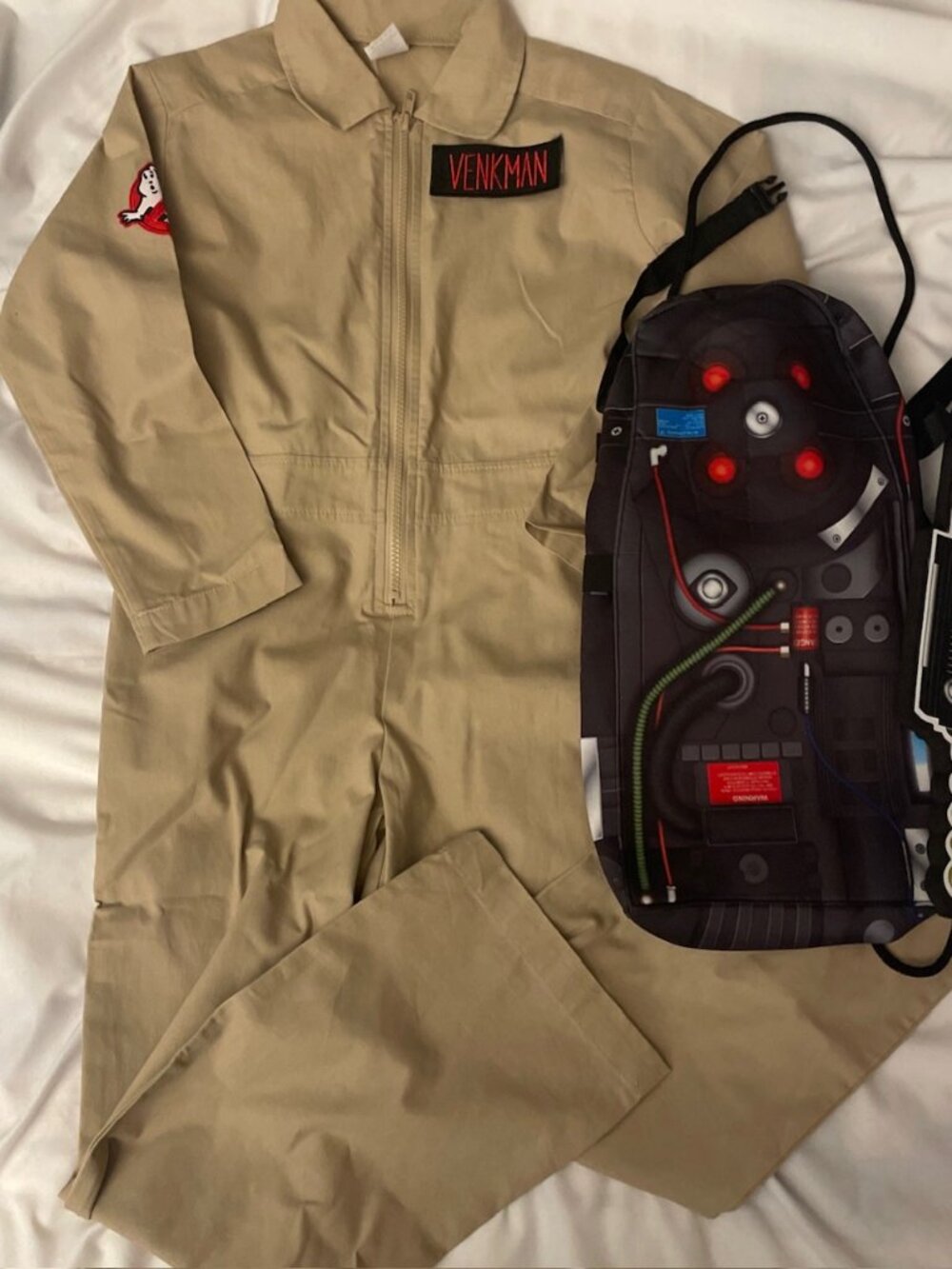 Spirit Ghostbusters Child Jumpsuit Costume, Size M 8-10 w/ Proton Pack & Patch